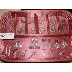 21 pairs of sterling earings