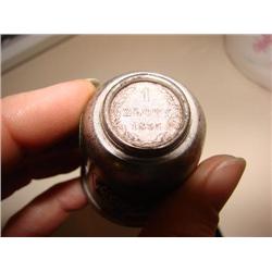 Russian sterling shot glass w/1835 coin
