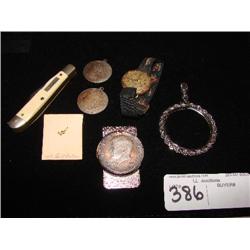 watch,knife,charms,tie tack, money clip