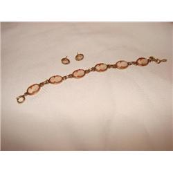 Cameo bracelet w/matching earings