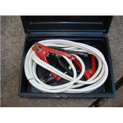 Jumper cables in plastic carry case.