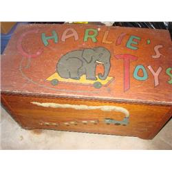 Old wood toy chest