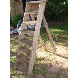 Old wood piant ladder