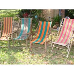 4 Sling Back Beach Chairs
