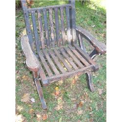 Old wooden porch chair