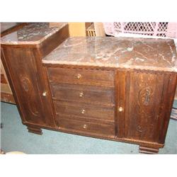 Oak marble top dresser