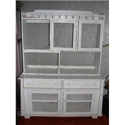 White kitchen "chicken coop" cabinet