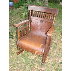Tiger Oak wood rocker