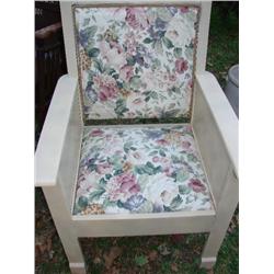 Wood & fabric side chair