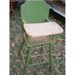 Green wooden high chair