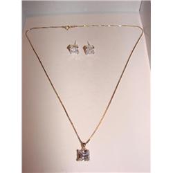 Princess pendant & basket set earings