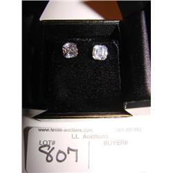 6.0 ctw Asscher earings-sterling silver