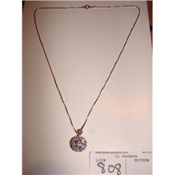 Rhodium platinum/Earth Pendant