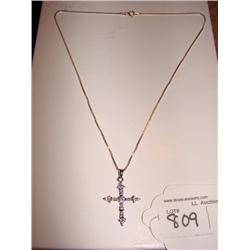 Cross pendant/sterling silver/rhodium