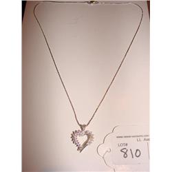 Heart pendant/snake rhodium platinum