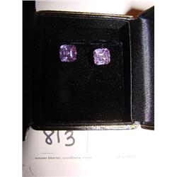 6.0 Lavender Asscher earings/sterling
