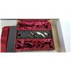 Image 2 : 2 BRAND NEW WINE GIFT BOXES - (2) 2 BOTTLE WINE HOLDER W/ CORKSCREW, POURER, THERMOMETER, AND DRIP R