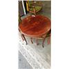 Image 2 : PAIR OF VINTAGE STUDDED CHAIRS AND CONVERSATION TABLE