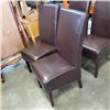 Image 2 : SET OF 5 LEATHER DINING CHAIRS