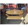 Image 1 : MODERN MAPLE TOP TABLE WITH 4 CHAIRS, BENCH, AND EXTENSION LEAF