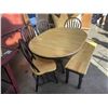 Image 2 : MODERN MAPLE TOP TABLE WITH 4 CHAIRS, BENCH, AND EXTENSION LEAF