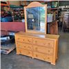 Image 1 : SIX DRAWER PINE DRESSER WITH MIRROR