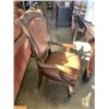 Image 8 : MAHOGANY FINISH HIGHLY CARVED DINING TABLE WITH 6 CHAIRS