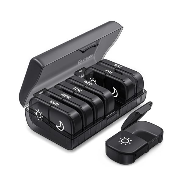 AUVON PILL ORGANIZER PILL BOX WITH LARGE OPENING DESIGN FOR EAY FILLING SIZE XL NEW