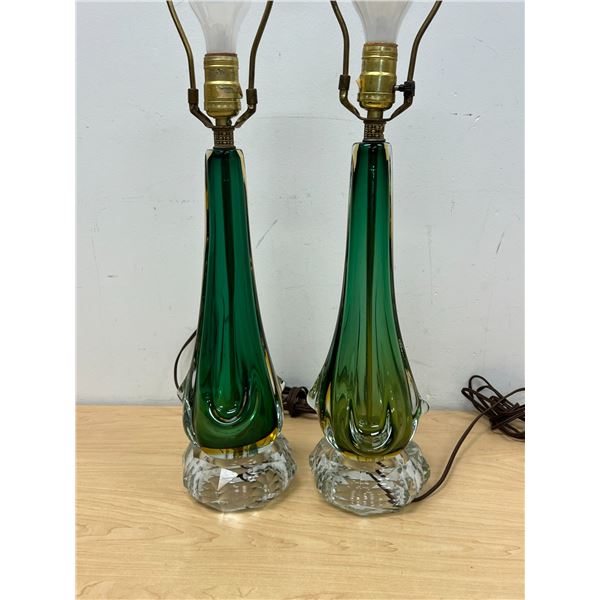 Amazing Art Glass Multi Color Table Lamps - Working Tri-Light - Approx: 27.5"T