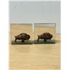 Image 4 : Pair Heavy Acrylic Bison Bookends - Approx: 5x3"