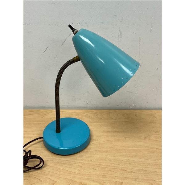 Vintage Retro Turquoise Bullet / Cone Shade Lamp - Approx: 16"T