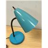 Image 3 : Vintage Retro Turquoise Bullet / Cone Shade Lamp - Approx: 16"T