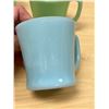 Image 4 : Vintage Fire King Jadite & Turquoise Mugs - No chips but show use as pictured.