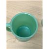Image 7 : Vintage Fire King Jadite & Turquoise Mugs - No chips but show use as pictured.