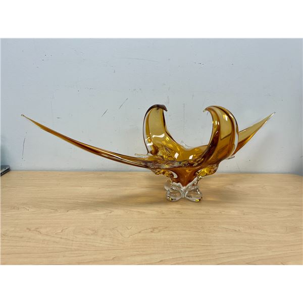 Huge Chalet / Lorraine Stretch Art Glass Centerpiece - nice - approx: 31.5"W 10.75"T
