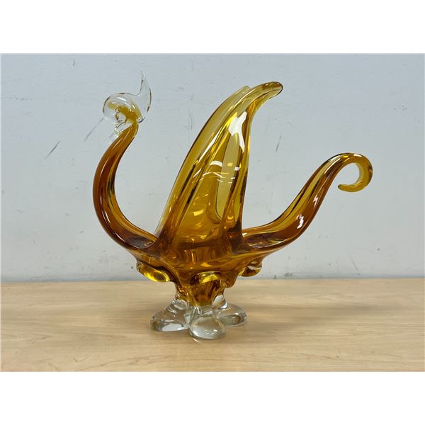 Large Chalet / Lorraine Art Glass Bird / Swan - nice 12.75"W 11.75"T
