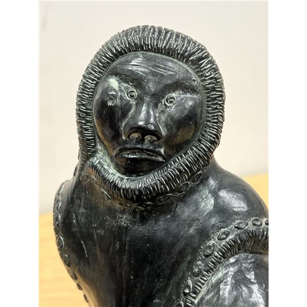 Hand Made Wolf Originals (Canada) Inuit Hunting Scene Sculpture -  Approx: 6.5x4.5" & 9.25"T