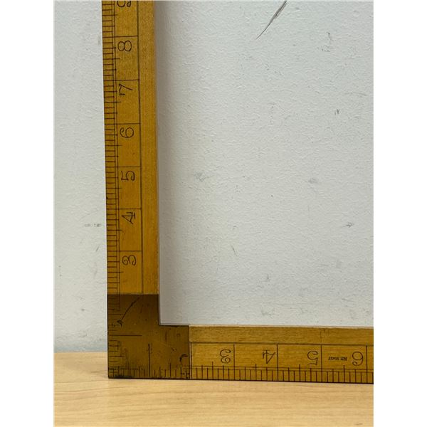 Vintage Rabone (England) No. 1507 Boxwood & Brass Square Ruler - 12x24"