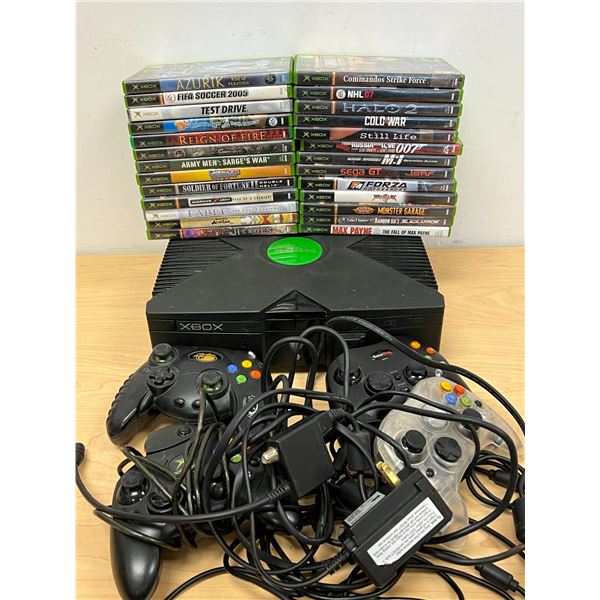 Microsoft XBOX Console with Games and Accessories as pictured