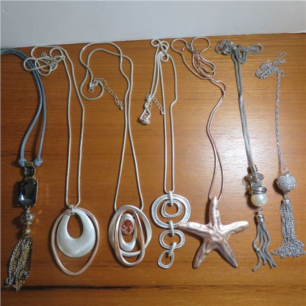 Lot of 7 long necklaces - see all photos