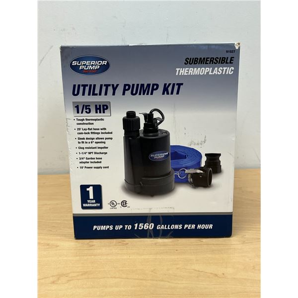 Superior Pump Submersible Thermoplastic Utility Pump - see photos for details