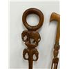 Image 2 : 2 Wooden Carved Figural Walking Sticks / Canes - 35.5 & 34.5"
