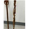 Image 3 : 2 Wooden Carved Figural Walking Sticks / Canes - 35.5 & 34.5"