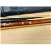 Image 3 : 2 Pool Cues (one has detailed Inlay) & One soft Case - see all photos