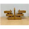 Image 1 : Vintage West German Wooden Accordion Style Sewing Kit / Organizer Approx: 12x7.25"T & 10.25"T