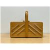 Image 2 : Vintage West German Wooden Accordion Style Sewing Kit / Organizer Approx: 12x7.25"T & 10.25"T
