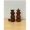 Image 1 : Mid Century Wooden Salt & Pepper Grinders - Interesting Style - see photos 4.5"