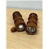 Image 3 : Mid Century Wooden Salt & Pepper Grinders - Interesting Style - see photos 4.5"