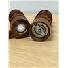 Image 4 : Mid Century Wooden Salt & Pepper Grinders - Interesting Style - see photos 4.5"