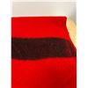 Image 3 : Vintage Red With Black Stripe Ottawa Valley Wool Blanket - nice Approx: 66x82"